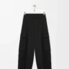 Pantalones cargo de algodón y seda Negro Pantalones cargo de algodón y seda Negro