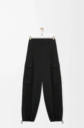 Pantalones cargo de algodón y seda Negro Pantalones cargo de algodón y seda Negro
