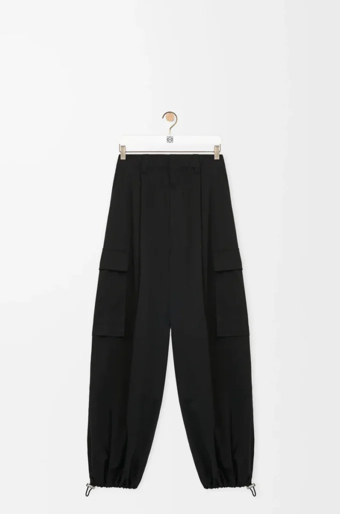 Pantalones cargo de algodón y seda Negro Pantalones cargo de algodón y seda Negro