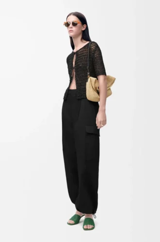Pantalones cargo de algodón y seda Negro Pantalones cargo de algodón y seda Negro