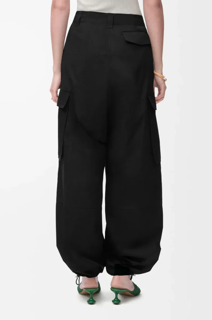 Pantalones cargo de algodón y seda Negro Pantalones cargo de algodón y seda Negro