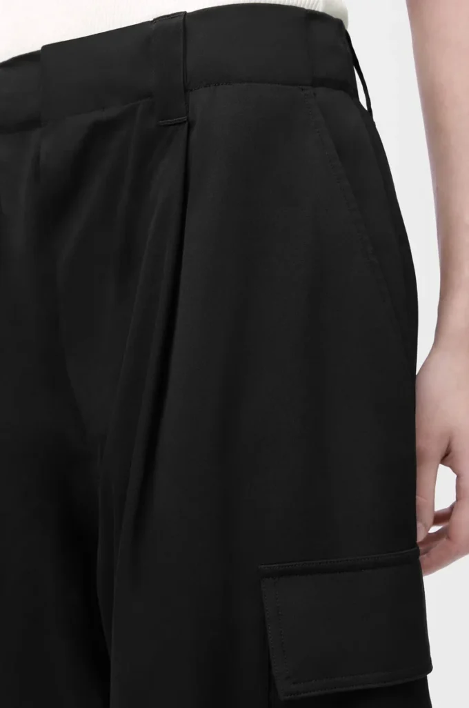 Pantalones cargo de algodón y seda Negro Pantalones cargo de algodón y seda Negro