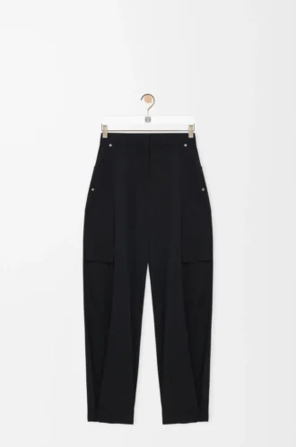 Pantalones cargo de lana Negro