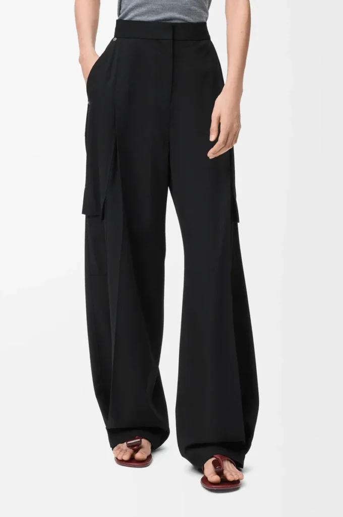Pantalones cargo de lana Negro Pantalones cargo de lana Negro