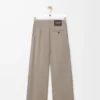 Pantalones con cinturón de lana Beige Melange Pantalones con cinturón de lana Beige Melange