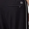 Pantalones con cordón ajustable de lana azul marino Pantalones con cordón ajustable de lana azul marino