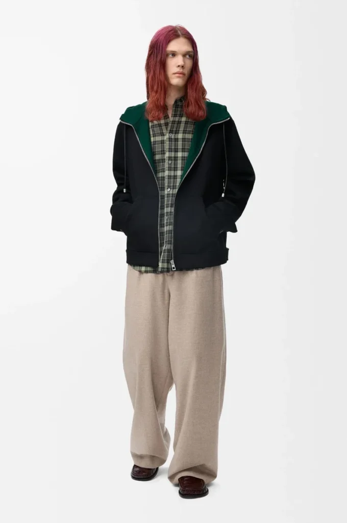 Pantalones con cordón ajustable de lana y cachemira Beige Melange Pantalones con cordón ajustable de lana y cachemira Beige Melange