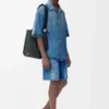 Pantalones cortos Anagram en denim Denim lavado Pantalones cortos Anagram en denim Denim lavado