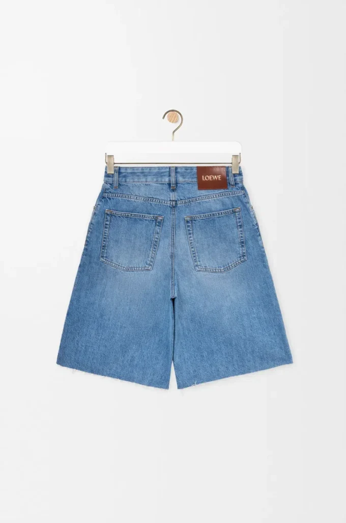 Pantalones cortos Anagram en denim Denim lavado Pantalones cortos Anagram en denim Denim lavado