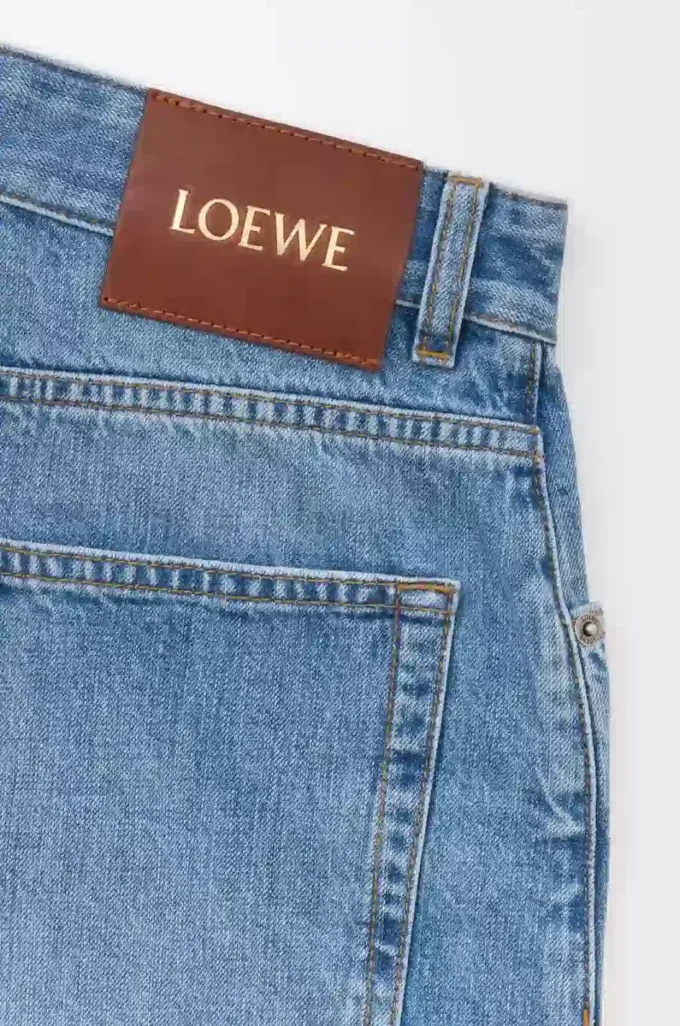 Pantalones cortos Anagram en denim Denim lavado Pantalones cortos Anagram en denim Denim lavado