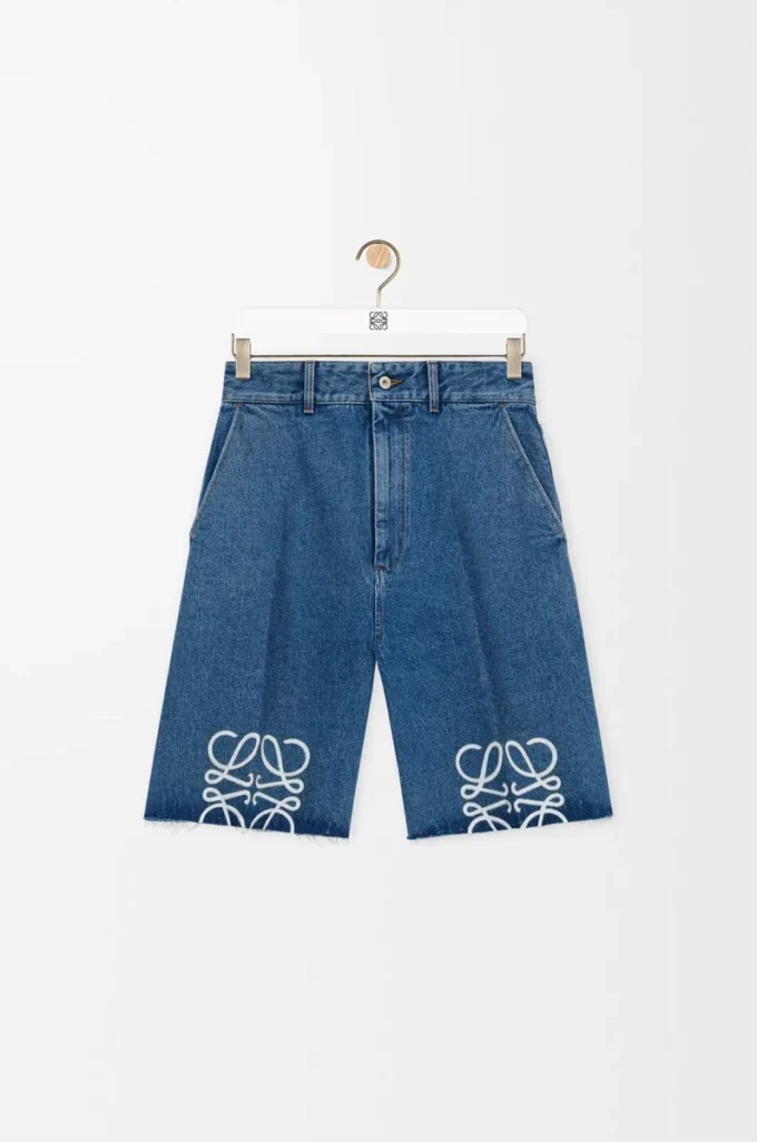 Pantalones cortos Anagram en denim Jeans Blue Pantalones cortos Anagram en denim Jeans Blue