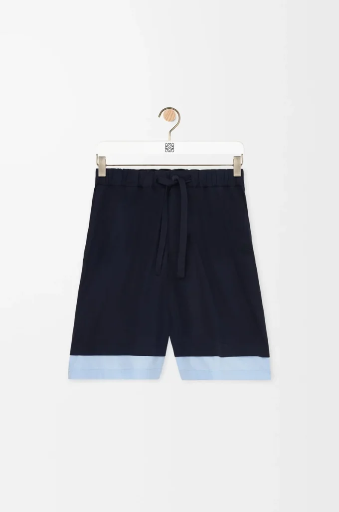 Pantalones cortos de algodón azul marino oscuro/azul claro Pantalones cortos de algodón azul marino oscuro/azul claro