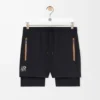 Pantalones cortos de alto rendimiento en tejido técnico negro Pantalones cortos de alto rendimiento en tejido técnico negro