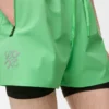 Pantalones cortos de alto rendimiento en tejido técnico verde Pantalones cortos de alto rendimiento en tejido técnico verde