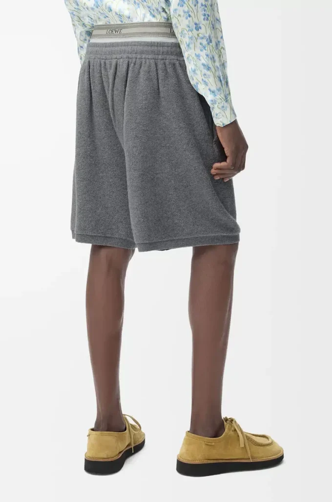 Pantalones cortos de mezcla de lana Gris jaspeado/Blanco Pantalones cortos de mezcla de lana Gris jaspeado/Blanco