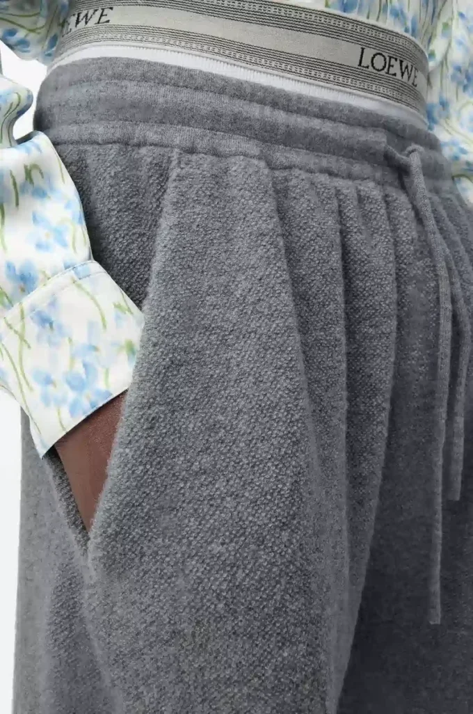Pantalones cortos de mezcla de lana Gris jaspeado/Blanco Pantalones cortos de mezcla de lana Gris jaspeado/Blanco