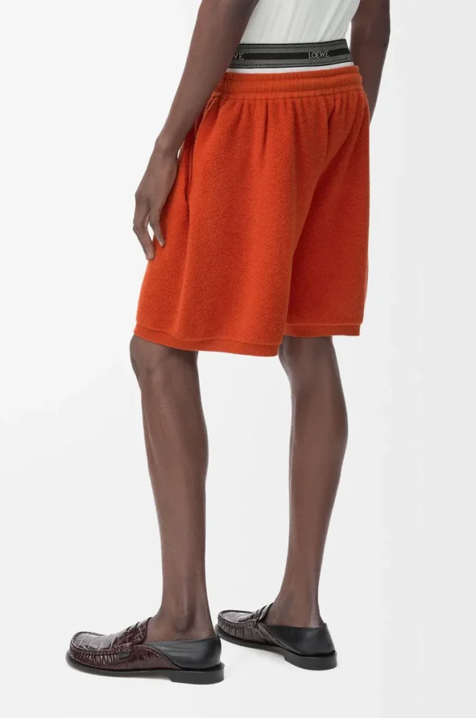 Pantalones cortos de mezcla de lana Naranja/Blanco Pantalones cortos de mezcla de lana Naranja/Blanco