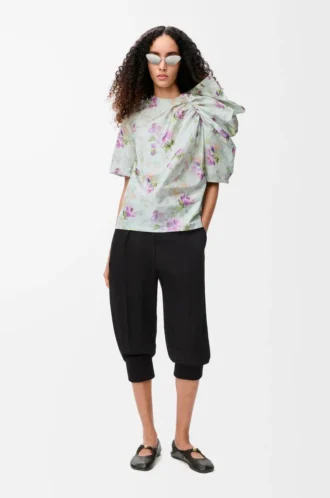 Pantalones cortos en mezcla de viscosa elástica Negro