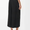 Pantalones cropped de viscosa elástica. Negro Pantalones cropped de viscosa elástica. Negro