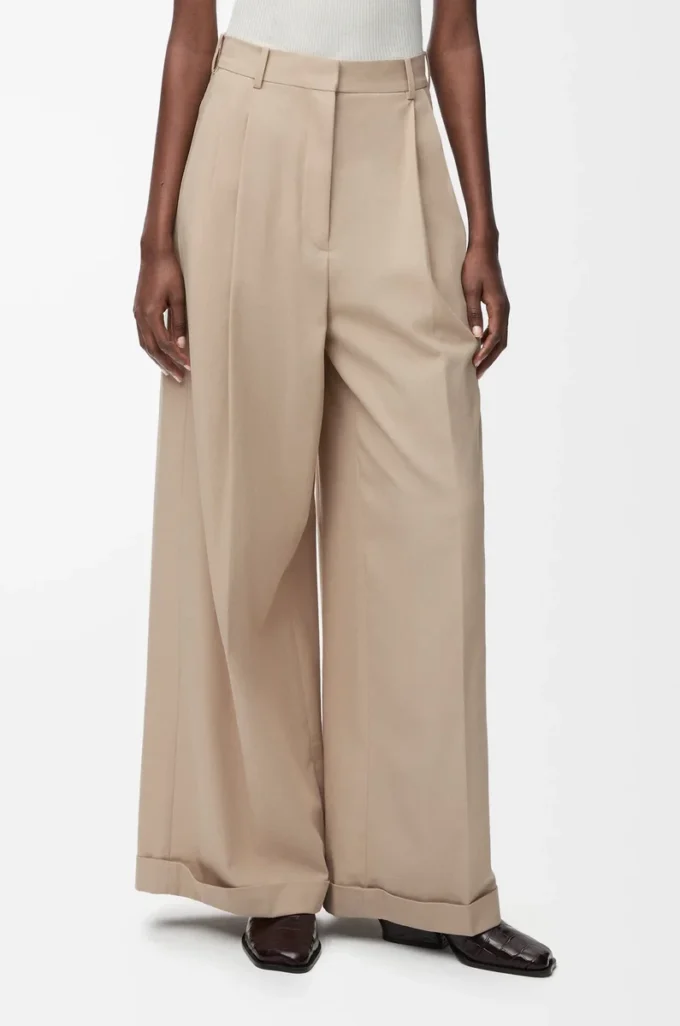 Pantalones de algodón Beige Pantalones de algodón Beige