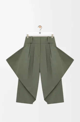 Pantalones de algodón verde caqui