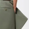 Pantalones de algodón verde caqui Pantalones de algodón verde caqui