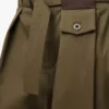 Pantalones de algodón y seda verde caqui