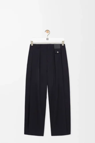Pantalones de lana azul marino oscuro Pantalones de lana azul marino oscuro
