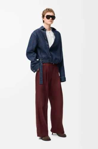 Pantalones de lana burdeos