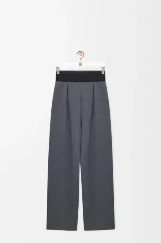 Pantalones de lana gris jaspeado