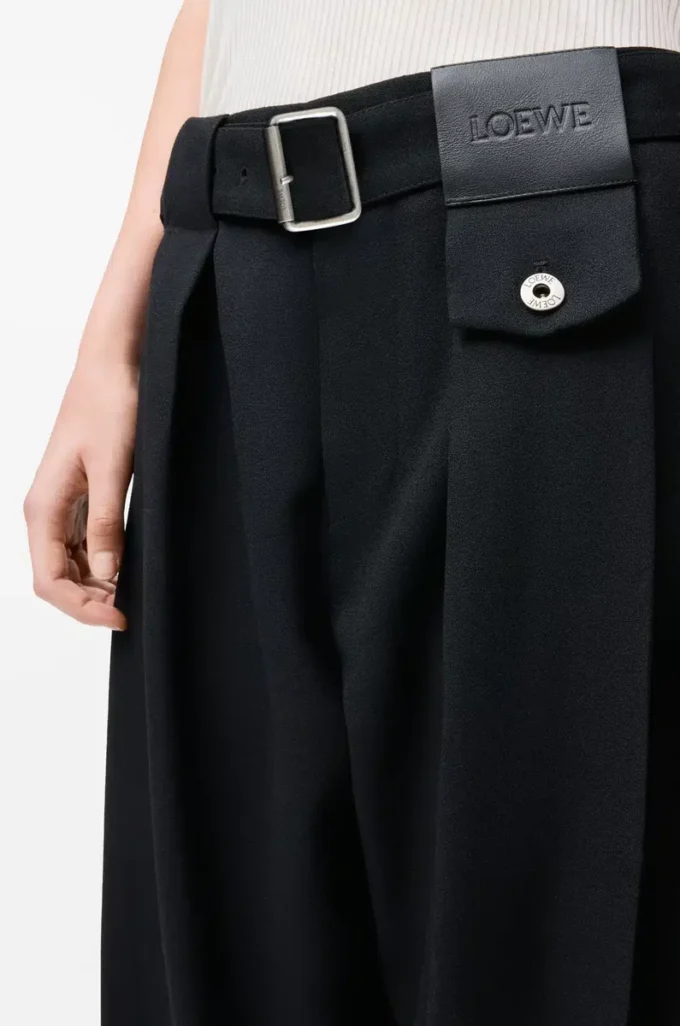 Pantalones de lana Negro Pantalones de lana Negro
