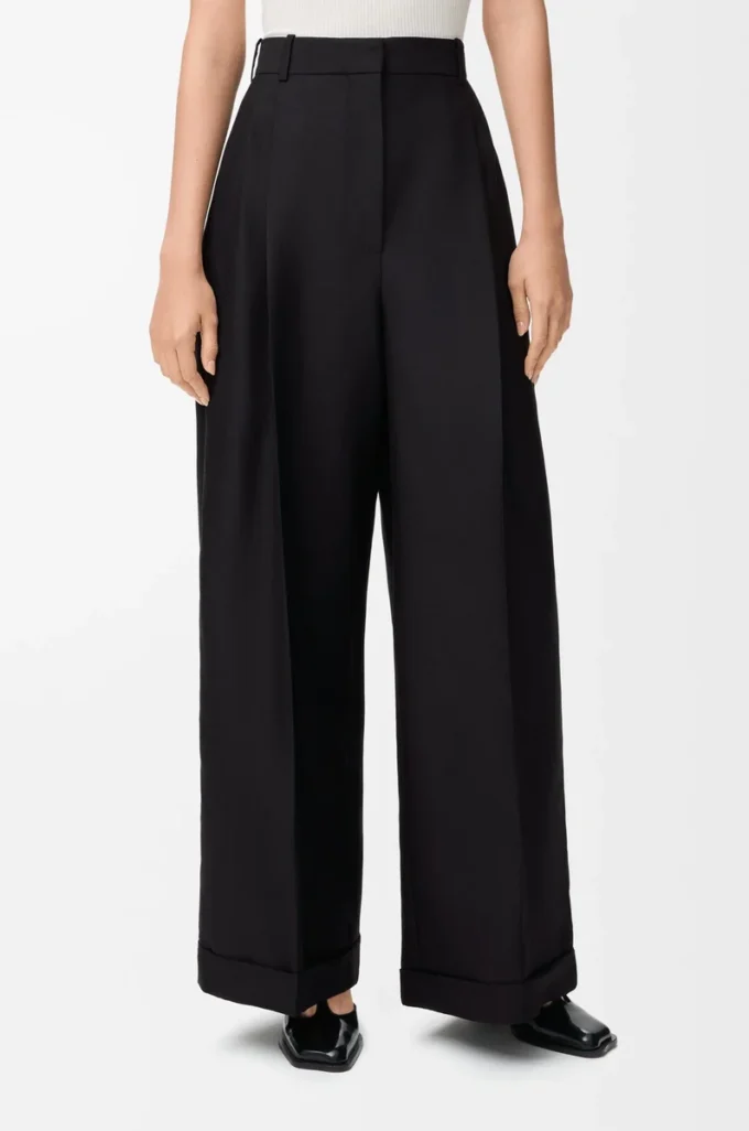 Pantalones de lana y seda Negro Pantalones de lana y seda Negro