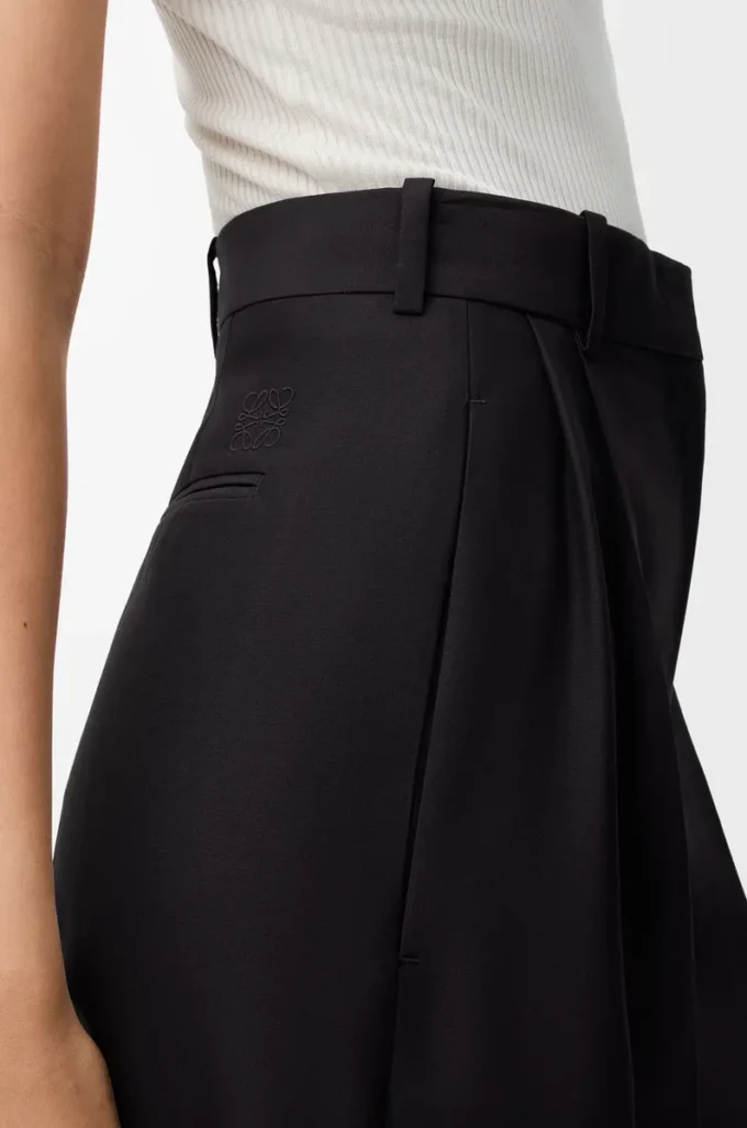Pantalones de lana y seda Negro Pantalones de lana y seda Negro