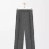 Pantalones de mezcla de lana gris jaspeado Pantalones de mezcla de lana gris jaspeado
