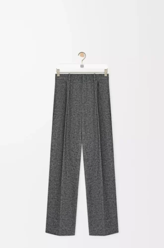 Pantalones de mezcla de lana gris jaspeado