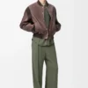 Pantalones de mezcla de viscosa en verde caqui Pantalones de mezcla de viscosa en verde caqui