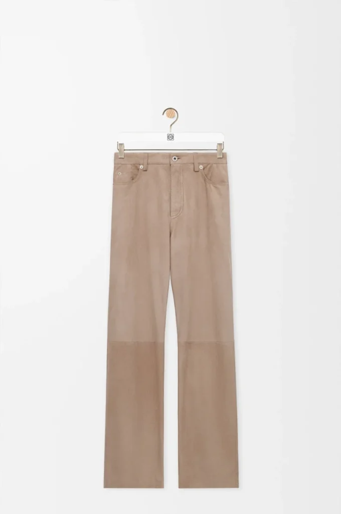 Pantalones de piel de cabra anteada. Beige oscuro. Pantalones de piel de cabra anteada. Beige oscuro.