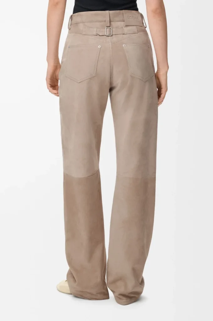 Pantalones de piel de cabra anteada. Beige oscuro. Pantalones de piel de cabra anteada. Beige oscuro.
