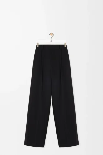 Pantalones de pierna ancha de lana Negro