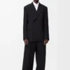 Pantalones de pierna ancha de lana Negro Pantalones de pierna ancha de lana Negro