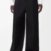 Pantalones de pierna ancha de lana Negro Pantalones de pierna ancha de lana Negro