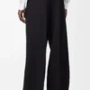 Pantalones de pierna ancha de lana Negro Pantalones de pierna ancha de lana Negro