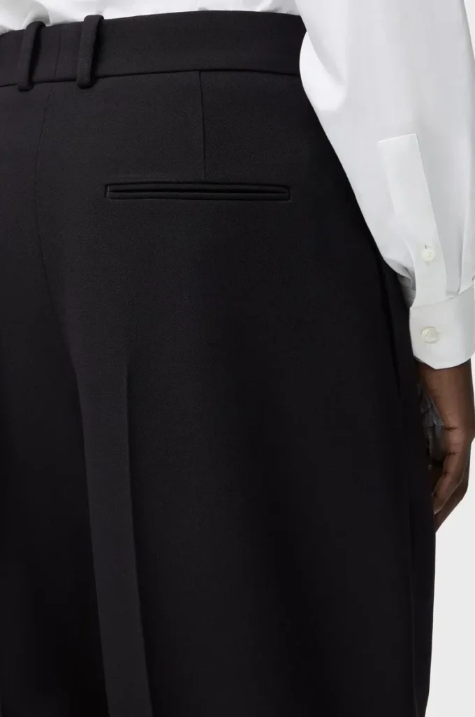 Pantalones de pierna ancha de lana Negro Pantalones de pierna ancha de lana Negro