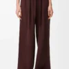 Pantalones de pijama de seda Burdeos Pantalones de pijama de seda Burdeos
