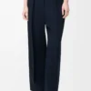 Pantalones de viscosa elástica azul medianoche Pantalones de viscosa elástica azul medianoche