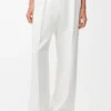 Pantalones en mezcla de viscosa elástica. Blanco Pantalones en mezcla de viscosa elástica. Blanco
