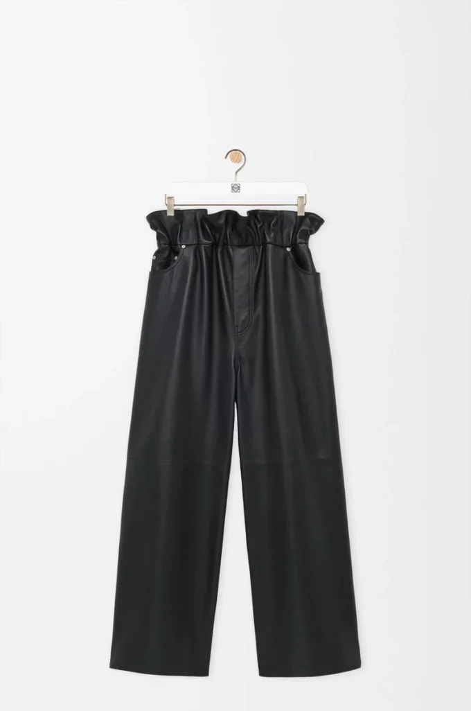 Pantalones flamenco de piel de cordero napa Negro Pantalones flamenco de piel de cordero napa Negro