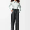 Pantalones flamenco de piel de cordero napa Negro Pantalones flamenco de piel de cordero napa Negro