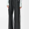 Pantalones flamenco de piel de cordero napa Negro Pantalones flamenco de piel de cordero napa Negro