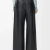Pantalones flamenco de piel de cordero napa Negro Pantalones flamenco de piel de cordero napa Negro